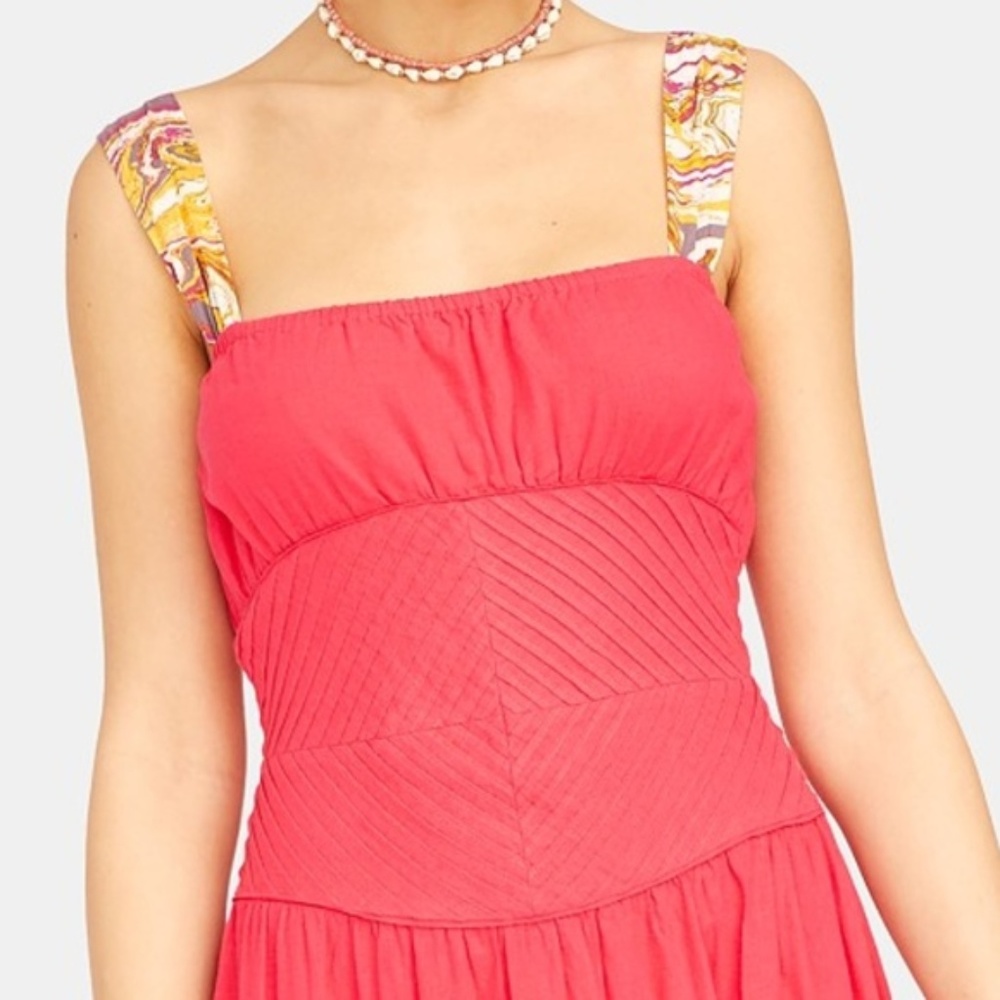 NWT Free People Tropical Bow Sleeve Maxi Dress - Picture 2 of 5